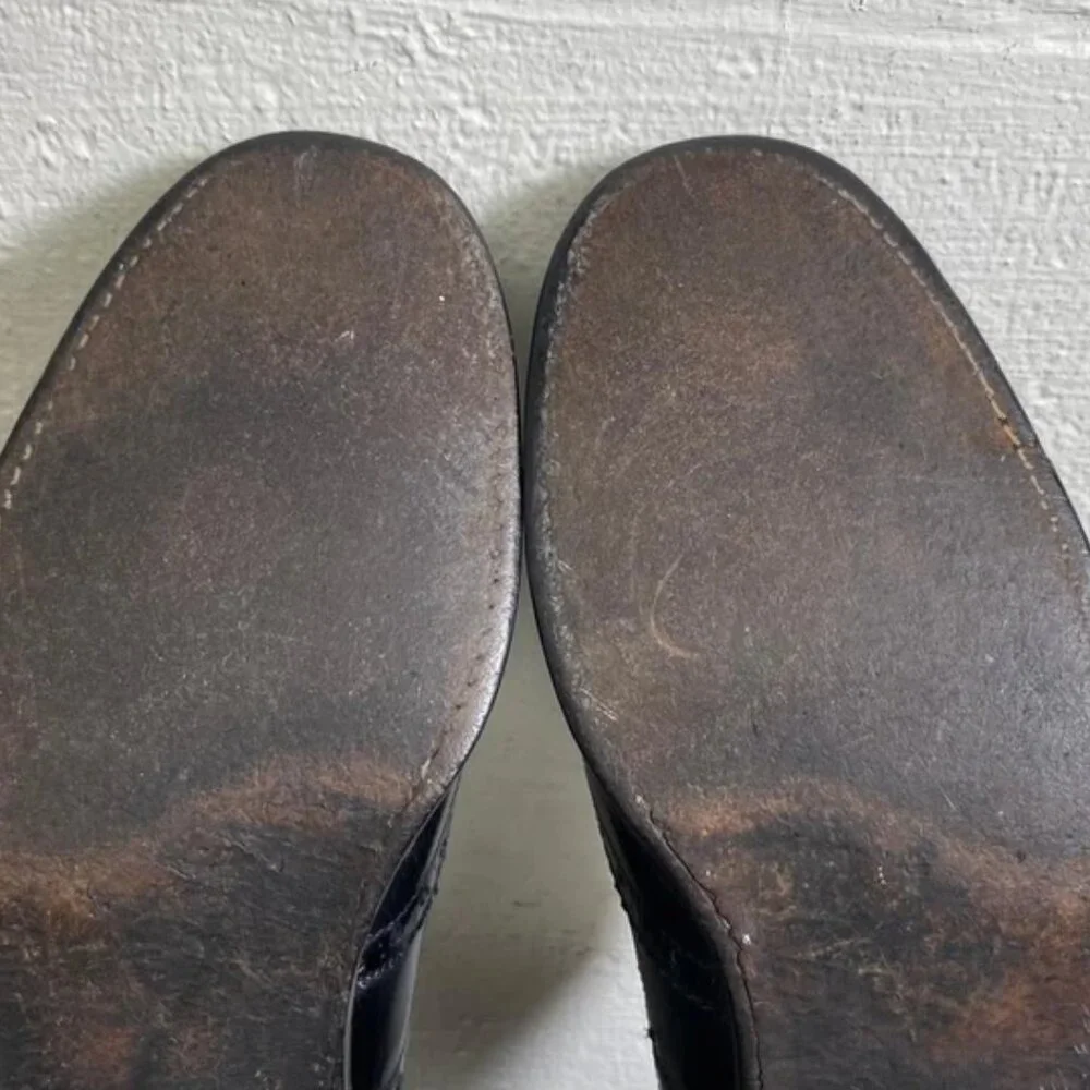 Roberto Ugolini Black Leather Wingtip Oxford Dress Shoes Lace up Men's‎ 8.5
